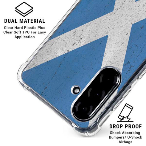 Scotland Flag Distressed Galaxy A36 5G Clear Case